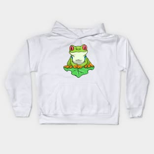 Frog on Leaf Kids Hoodie